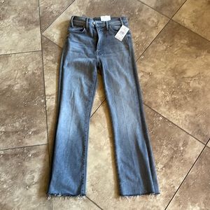 Size 25 Mother jeans - “The Hustler Ankle Fray light grey wash-New with tags.